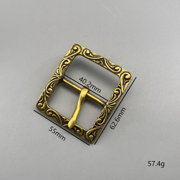 Brass Floral Buckle Tang Style Leather Belt Buckle Bag Fastener Hardwares
