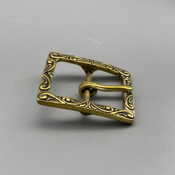 Brass Floral Buckle Tang Style Leather Belt Buckle Bag Fastener Hardwares