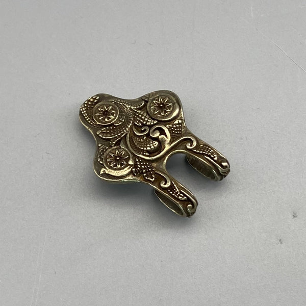 Ornate Brass Belt Hardware Set,Intricate Horse-Engraved Buckle & Accessories for Leather Craft
