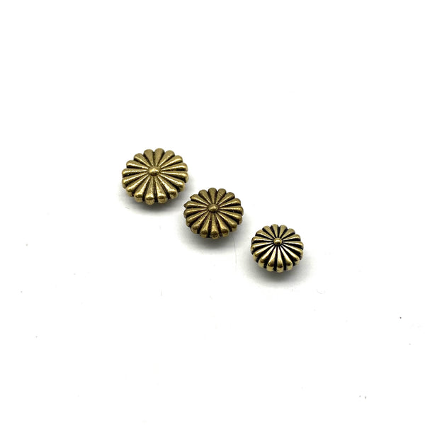 Daisy Concho Leather Rivets Screw Back Fastener Studs For Decoration,11/14/17mm Aged Brass and Old Silver
