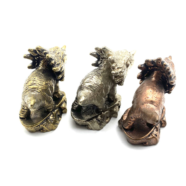 Exquisite Brass-Cast Dinosaur Sculptures: Ornamental Decor, Tactile Toy & Timeless Gift for Collectors and Kids