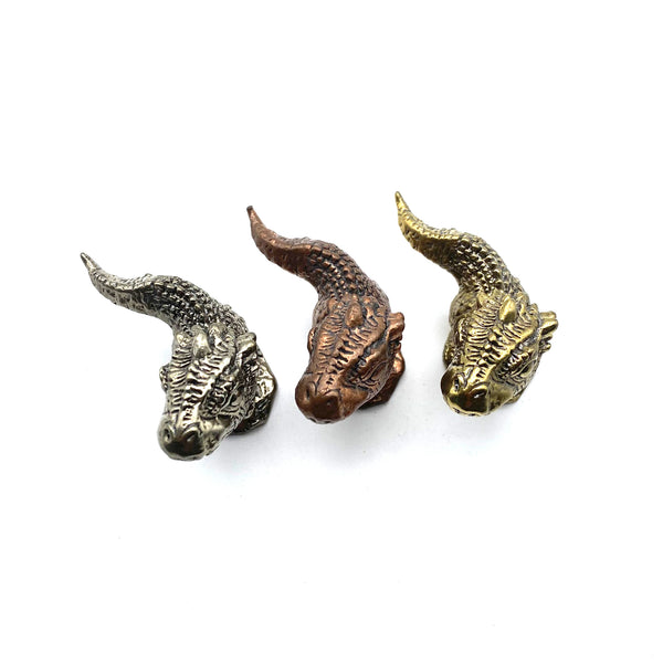 Brass Mini Dinosaur Figurines: Playable Decor, Collectible Toy & All-Ages Gift for Kids and Adults