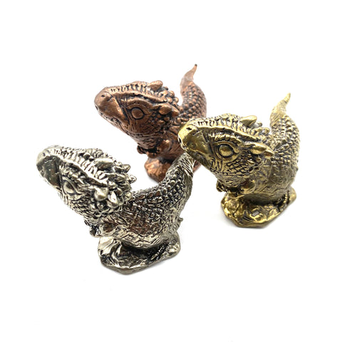 Brass Mini Dinosaur Figurines: Playable Decor, Collectible Toy & All-Ages Gift for Kids and Adults