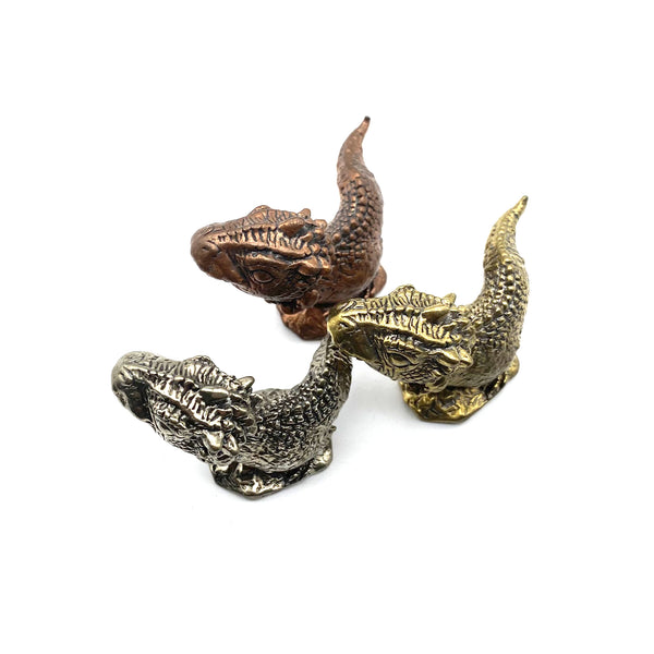 Brass Mini Dinosaur Figurines: Playable Decor, Collectible Toy & All-Ages Gift for Kids and Adults