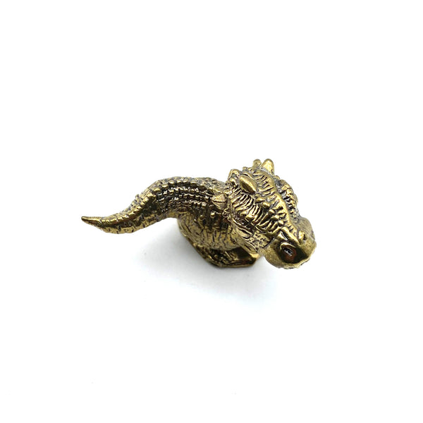 Brass Mini Dinosaur Figurines: Playable Decor, Collectible Toy & All-Ages Gift for Kids and Adults