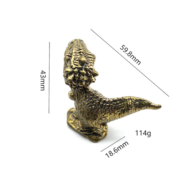 Brass Mini Dinosaur Figurines: Playable Decor, Collectible Toy & All-Ages Gift for Kids and Adults