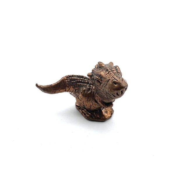 Brass Mini Dinosaur Figurines: Playable Decor, Collectible Toy & All-Ages Gift for Kids and Adults