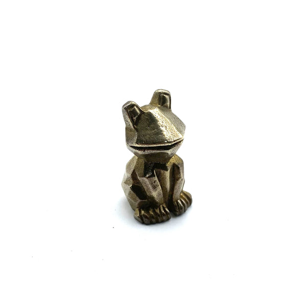 Vintage Brass Trinket Collection: Frog Figurine,Playful Desk Companion & Safe Gift for Children's Bedroom Styling