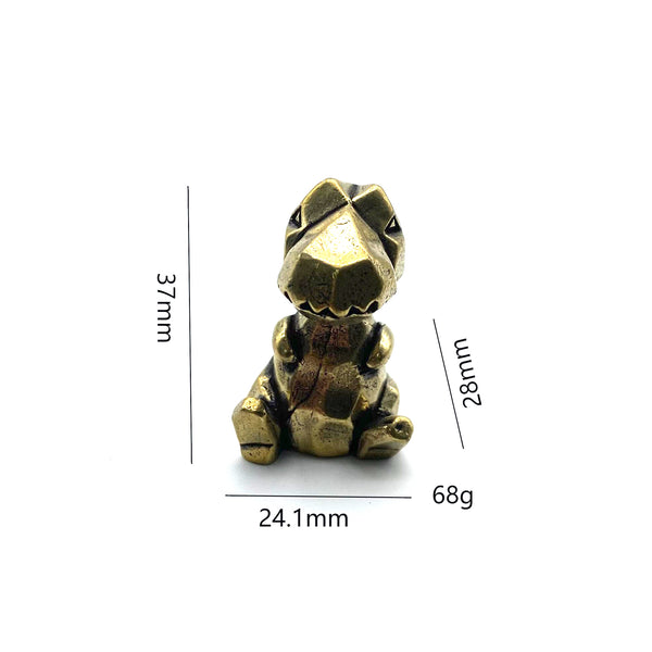 Vintage Brass Trinket Collection: Dinosaur Figurine,Playful Desk Companion & Safe Gift for Children's Bedroom Styling