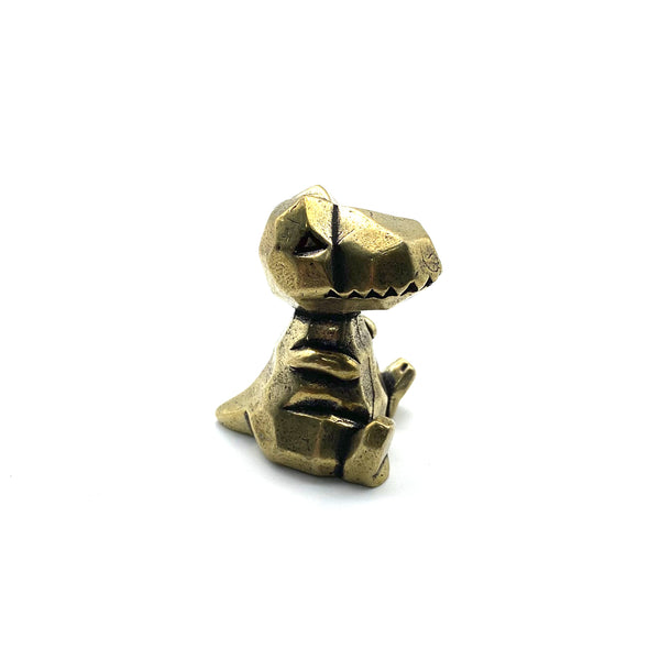 Vintage Brass Trinket Collection: Dinosaur Figurine,Playful Desk Companion & Safe Gift for Children's Bedroom Styling