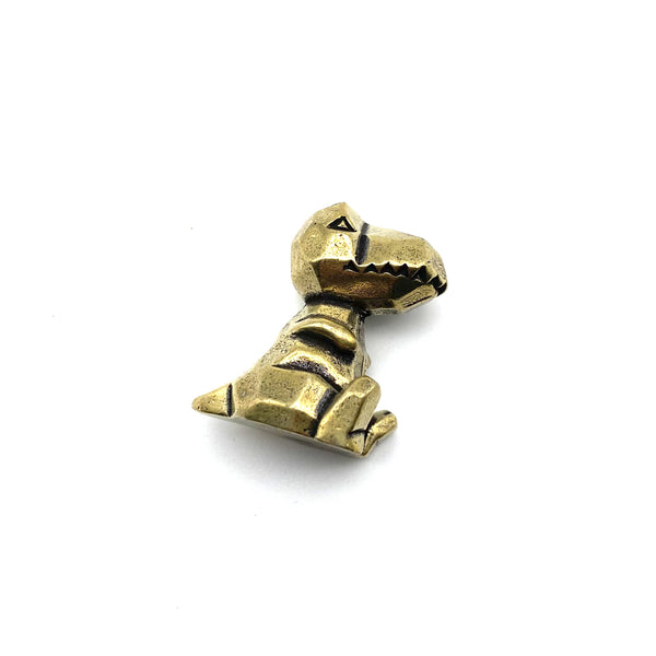 Vintage Brass Trinket Collection: Dinosaur Figurine,Playful Desk Companion & Safe Gift for Children's Bedroom Styling