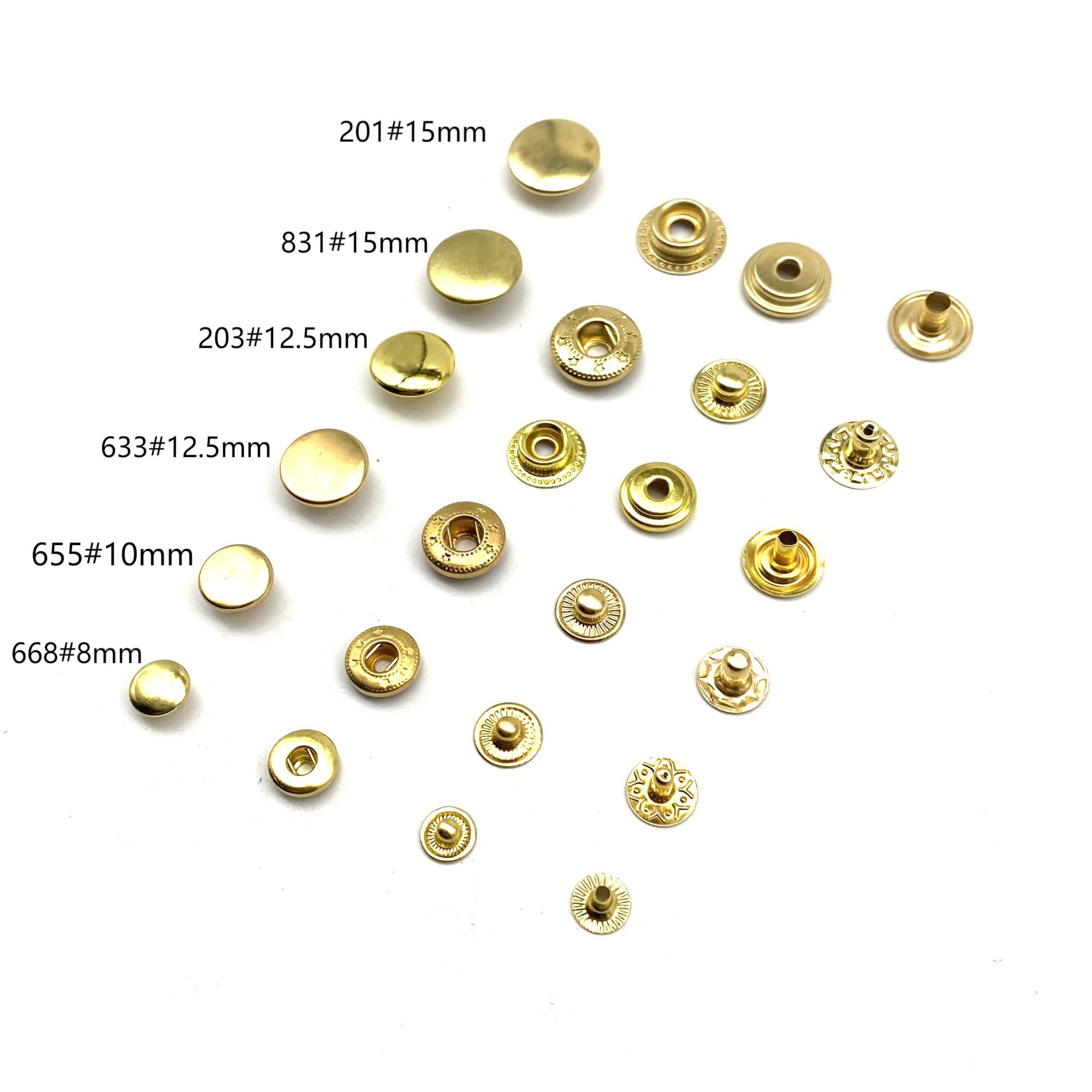 8/10/12.5/15mm Snap Button Leather Craft Fastener Closure 