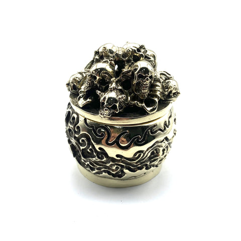 Brass Incense Burner Ornaments,Skull Cap Container,Artistic Ornaments
