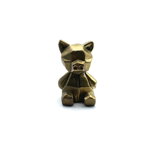 Vintage Brass Trinket Collection: Bear Figurine,Playful Desk Companion & Safe Gift for Children's Bedroom Styling