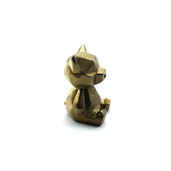 Vintage Brass Trinket Collection: Bear Figurine,Playful Desk Companion & Safe Gift for Children's Bedroom Styling
