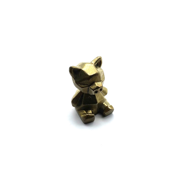 Vintage Brass Trinket Collection: Bear Figurine,Playful Desk Companion & Safe Gift for Children's Bedroom Styling