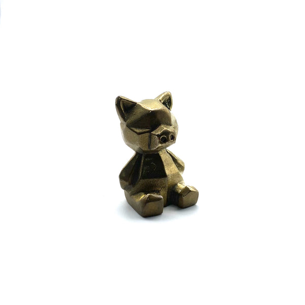 Vintage Brass Trinket Collection: Bear Figurine,Playful Desk Companion & Safe Gift for Children's Bedroom Styling