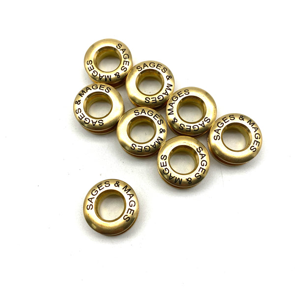 Custom Text/Logo Brass Screw Grommet Eyelets Ring Leather Craft Hardwares