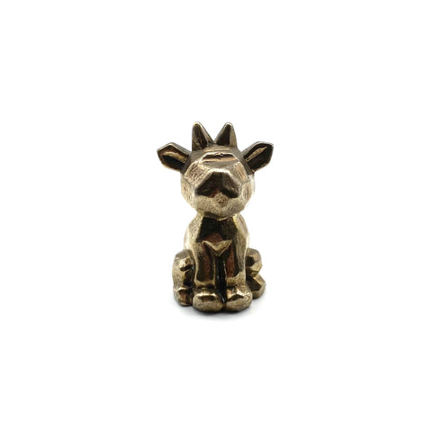 Antique Brass Mini Fawn Figurine - Whimsical Decorative Toy & Handcrafted Keepsake for Kids' Room Decor