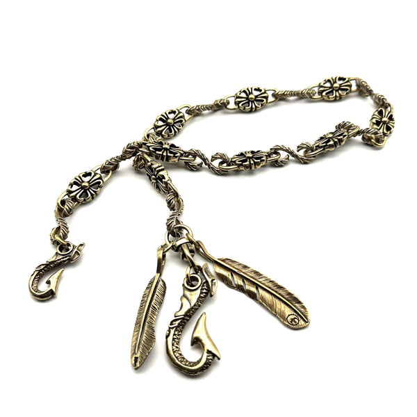 Brass Chain Wallets Leather Purse Chain Biker Jewelry Keychain