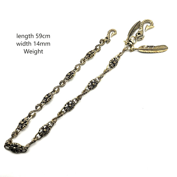 Brass Chain Wallets Leather Purse Chain Biker Jewelry Keychain