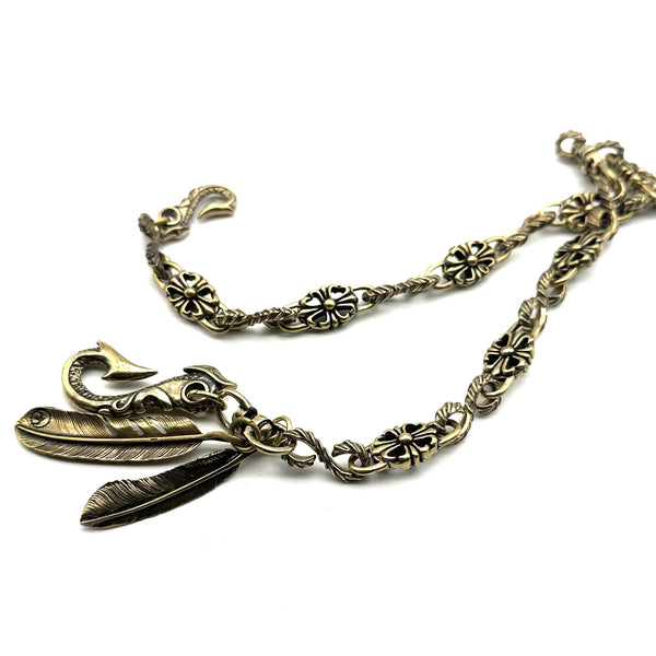 Brass Chain Wallets Leather Purse Chain Biker Jewelry Keychain