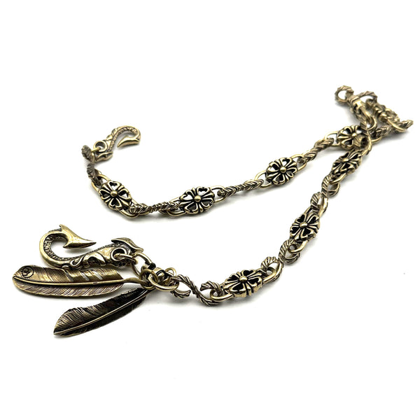 Brass Chain Wallets Leather Purse Chain Biker Jewelry Keychain