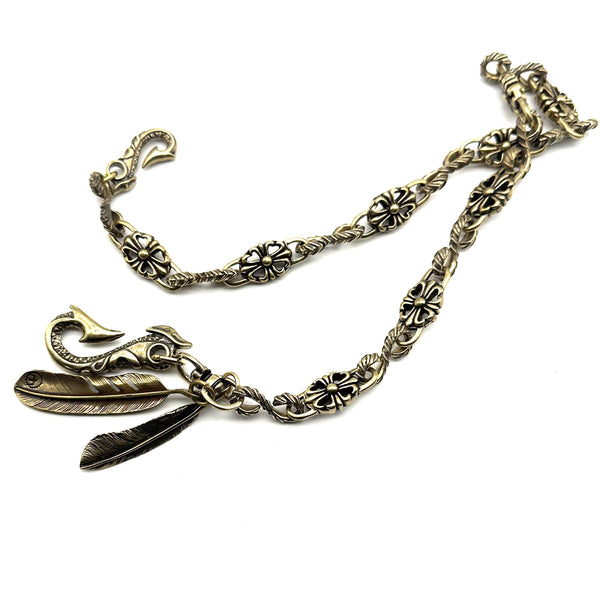 Brass Chain Wallets Leather Purse Chain Biker Jewelry Keychain