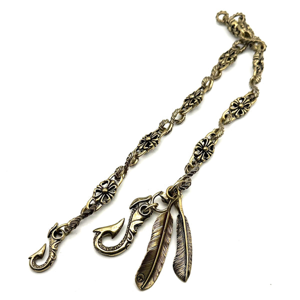 Brass Chain Wallets Leather Purse Chain Biker Jewelry Keychain