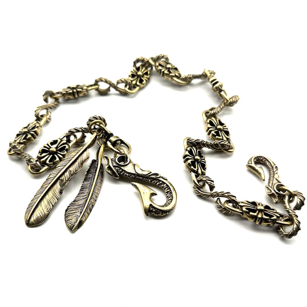 Brass Chain Wallets Leather Purse Chain Biker Jewelry Keychain