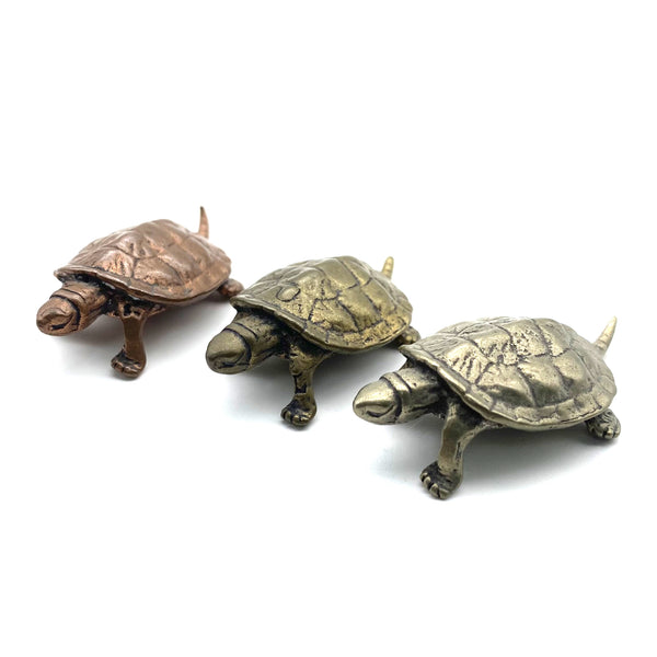 Brass Turtle Figurine Copper Turtle Knick Knack Children Room Decor Ornament 