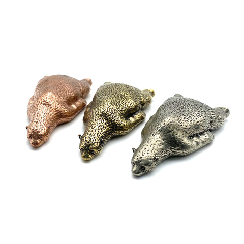 Cute Polar Bear Collectible Figurine Copper Knick Knack Children Gifts Living Room Decor Ornament