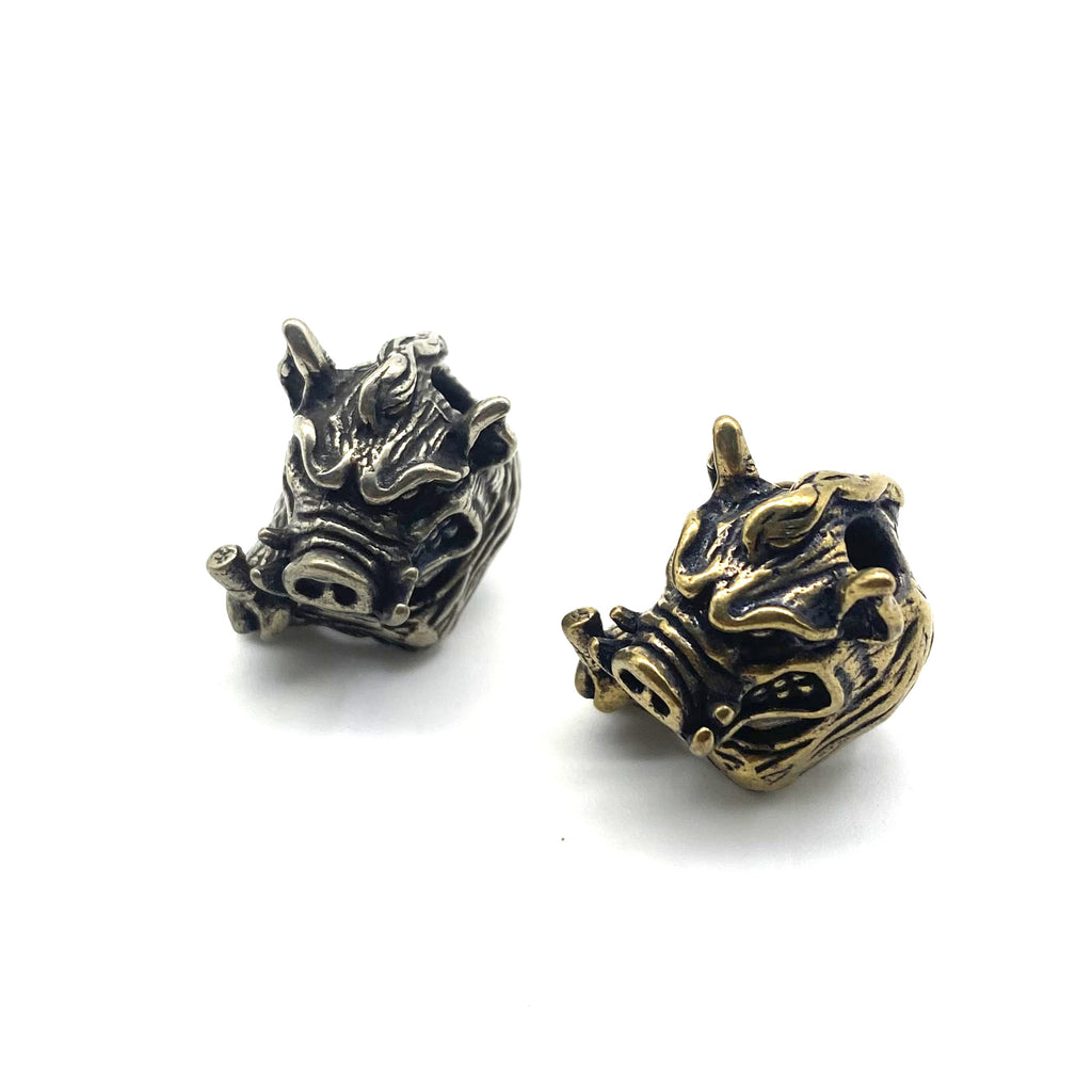 Wild Boar Paracord Bead Knife Lanyard Bead EDC Charm Beads – Metal