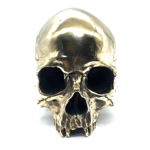 Handmade Brass Skull Heads Statue,Brass Skull Figurine,House&Office Decorative Ornament,Artistic Sculpture