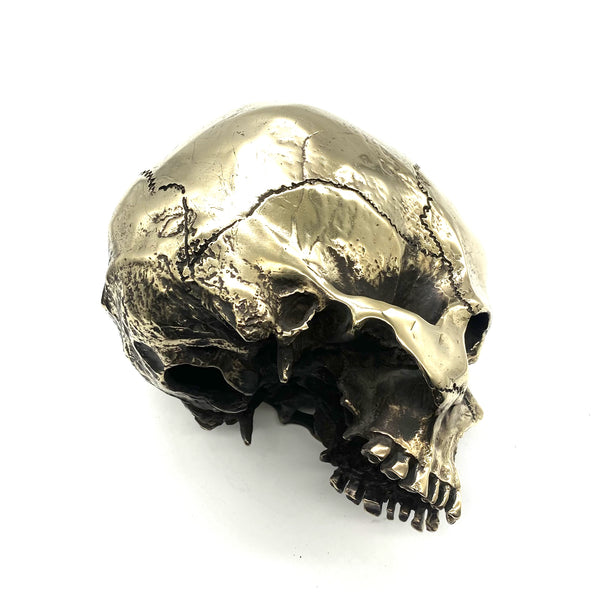 Handmade Brass Skull Heads Statue,Brass Skull Figurine,House&Office Decorative Ornament,Artistic Sculpture