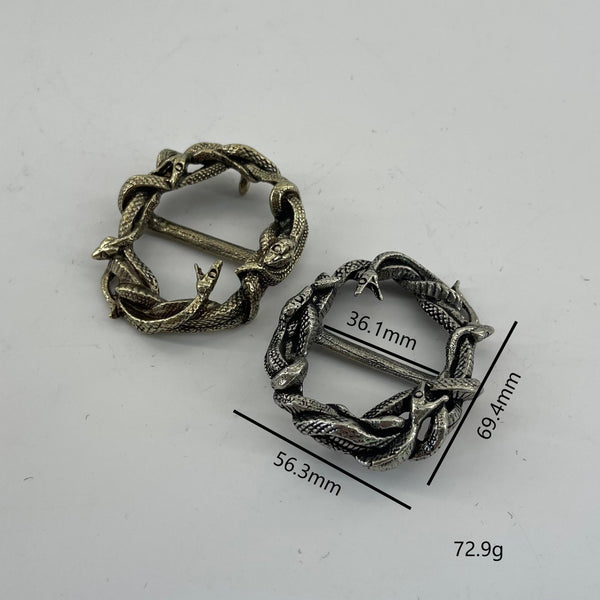 Brass Snake Design Buckle 36mm Copper Casted Unique Buckle