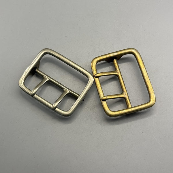 45/50mm Brass/Silver Double Prong Buckle Sam Browne Buckle Large Strap Fastener Buckle