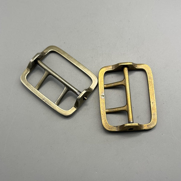 45/50mm Brass/Silver Double Prong Buckle Sam Browne Buckle Large Strap Fastener Buckle