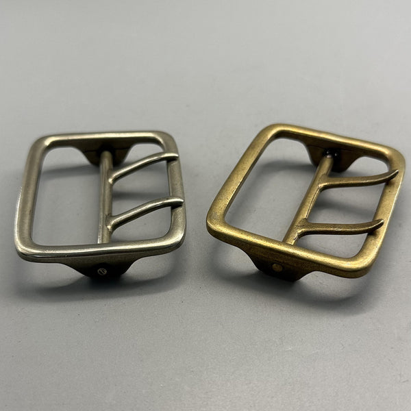 45/50mm Brass/Silver Double Prong Buckle Sam Browne Buckle Large Strap Fastener Buckle