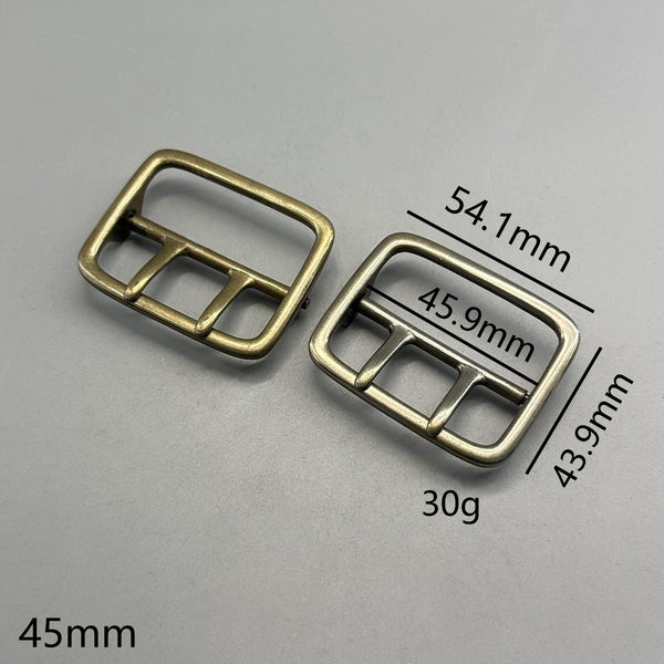 45/50mm Brass/Silver Double Prong Buckle Sam Browne Buckle Large Strap Fastener Buckle