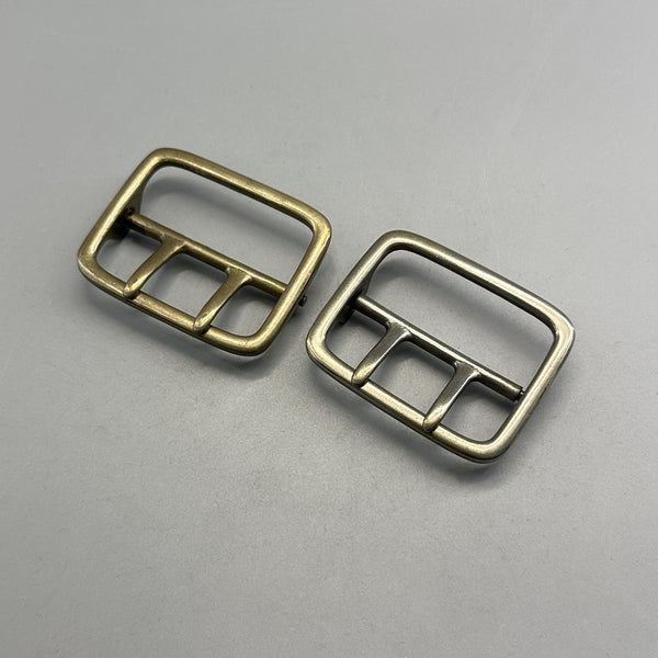 45/50mm Brass/Silver Double Prong Buckle Sam Browne Buckle Large Strap Fastener Buckle