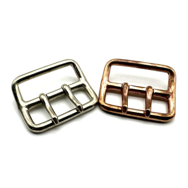 Copper Double Prong Buckle 45mm Leather Belt Fastener Bag Luggage Fasten Buckle