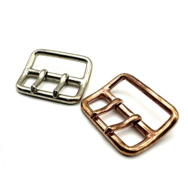 Copper Double Prong Buckle 45mm Leather Belt Fastener Bag Luggage Fasten Buckle
