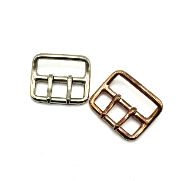 Copper Double Prong Buckle 45mm Leather Belt Fastener Bag Luggage Fasten Buckle