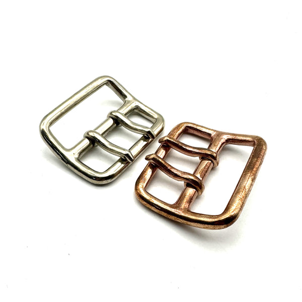 Copper Double Prong Buckle 45mm Leather Belt Fastener Bag Luggage Fasten Buckle