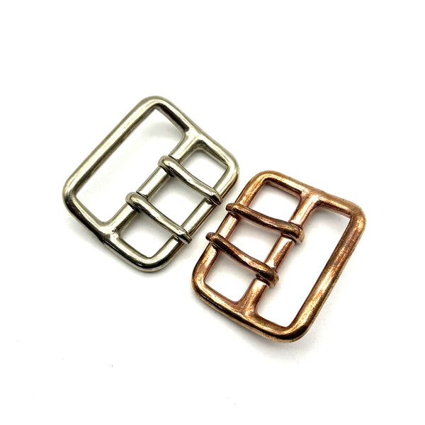 Copper Double Prong Buckle 45mm Leather Belt Fastener Bag Luggage Fasten Buckle