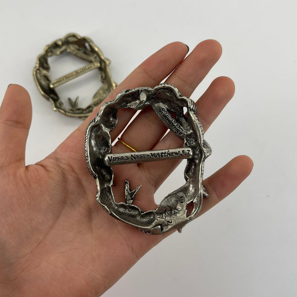 Brass Snake Design Buckle 36mm Copper Casted Unique Buckle