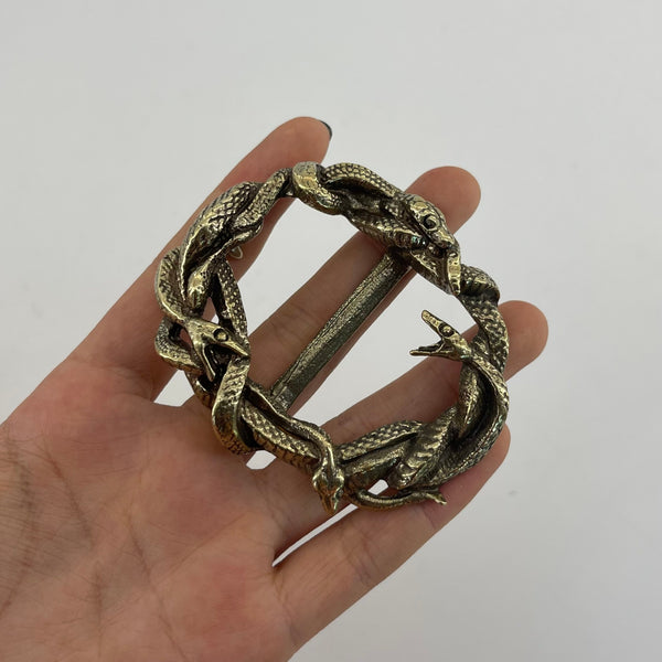 Brass Snake Design Buckle 36mm Copper Casted Unique Buckle