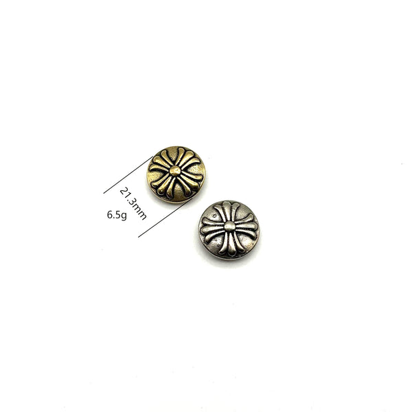 Leather Crafting Decoration Buttons Brass Cross Design Concho Rivets Screw Back 