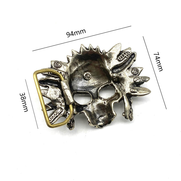 Indian Chief Skull Buckles Solid Brass Belt Buckle 38mm